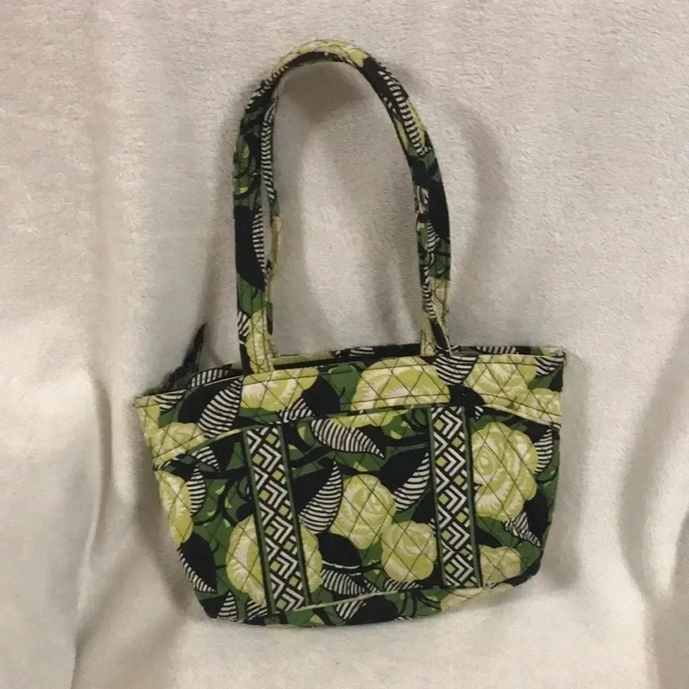 Vera Bradley Green & Yellow purse Satchel HandBag‎